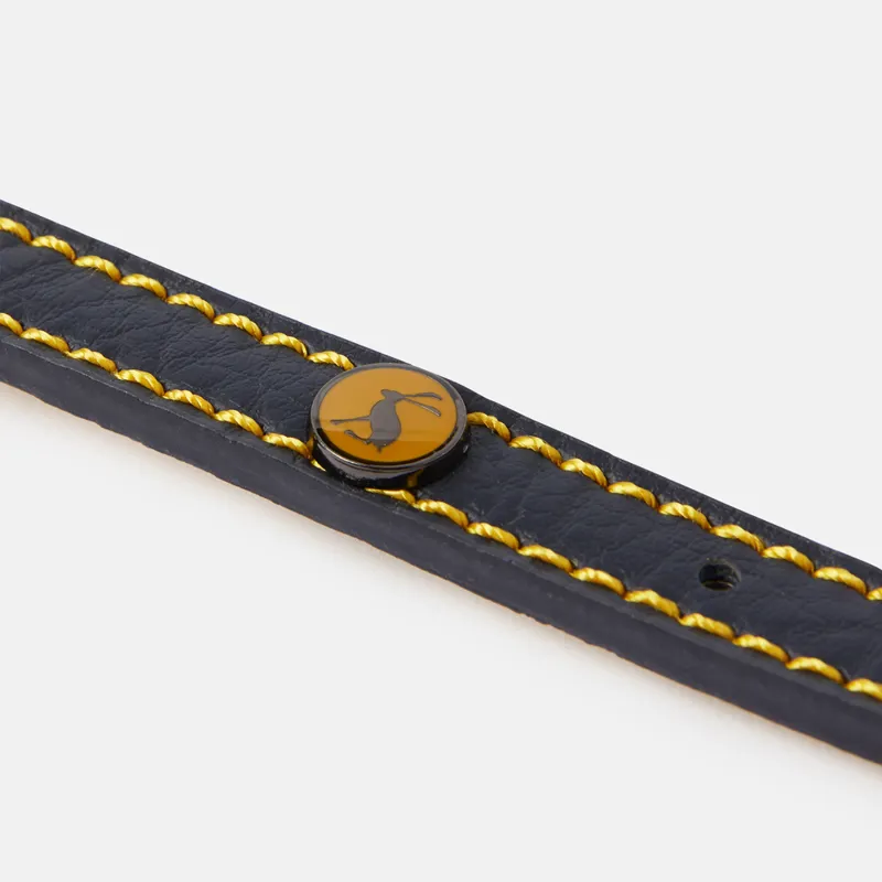 Joules Leather Dog Collar Navy-1